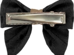 Barrette Mini Noeud Papillon broderie anglaise noire