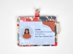 Porte badge cerise en fleur