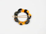 Barrette fleur petite leopard