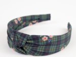 Serre-tête Large Croisé tartan fleuri