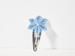 Barrette clic-clac fleur étoile oxford ciel