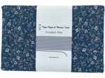 Coupon tissu 1 m petites fleurs blanc marine ex1112