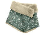 Echarpe tube enfant fleuri kaki