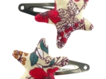 Barrettes clic-clac étoile coquelicot