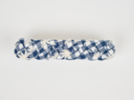 Barrette cheveux tressée vichy brodé marine