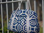 Sac bowling jacquard bleu