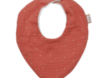 Bavoir bandana gaze pois or rose blush