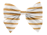 Barrette noeud papillon rayé or blanc