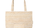 Sac tote bag pliable rayé or blanc