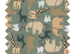 Tissu enduit au mètre safari kaki