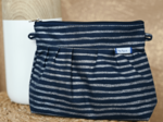 Pochette plissée rayé argent marine