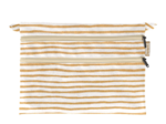 Pochette plate Aloïs rayé or blanc