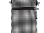 Pochette téléphone matelassée vichy noir