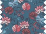 Coupon tissu 1 m ex2232 nénuphar bleu