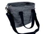 Sac Lunch Isotherme rayé argent marine