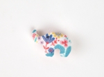 Barrette Eléphanteau champêtre bleuté