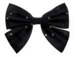 Barrette noeud papillon gaze pois or noir
