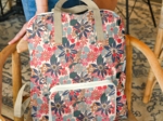 Sac à dos pliable Gaby cerise en fleur
