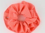 Maxi chouchou double vichy orange fluo