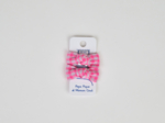 Barrettes clic-clac petits noeuds vichy rose fluo