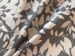 Tissu enduit  au mètre ex2582 feuillage encre anthracite