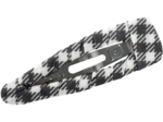 Barrette clic-clac tissu vichy noir