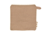 Carré Démaquillant Lavable gaze pailletée camel