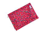 Portefeuille compact pompons cerise
