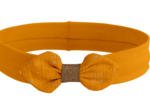 Bandeau jersey bébé noeud gaze dentelle ocre