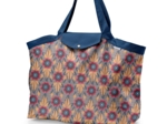 Grand sac cabas en tissu fleurs de savane