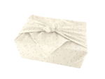 Furoshiki moyen 48 x 48 cm gaze pois or écru
