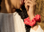 Chouchou vichy rouge corail