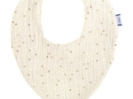 Bavoir bandana gaze pois or écru