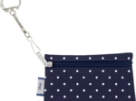 Pochette porte-clés pois marine