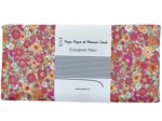 Coupon tissu 50 cm ex2342 multifleurs rose orange