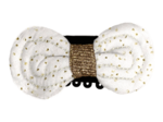 Barrette Noeud Anti-Glisse  blanc pailleté