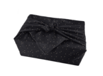 Furoshiki moyen 48 x 48 cm gaze pois or noir