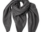 Foulard pompon gaze pailletée gris anthracite