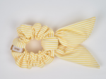 Chouchou nœud  rayé jaune