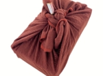 Furoshiki moyen 48 x 48 cm gaze lurex terracotta