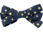 Barrette noeud ruban etoile or marine 