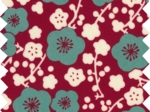 Tissu enduit  au mètre cerisier rubis jade
