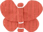 Barrette petit papillon gaze lurex corail