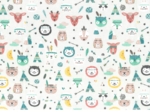 Coupon tissu 1 m animaux sioux  ex1082