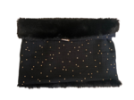 Echarpe tube enfant gaze pois or noir