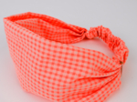 Bandeau fichu Enfant vichy orange fluo