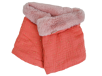 Echarpe tube enfant gaze pois or rose blush
