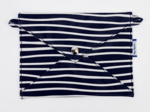 Pochette enveloppe moyenne rayé ivoire marine