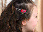 Barrette clic-clac cœur badiane framboise