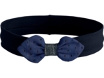 Bandeau jersey bébé noeud broderie anglaise marine